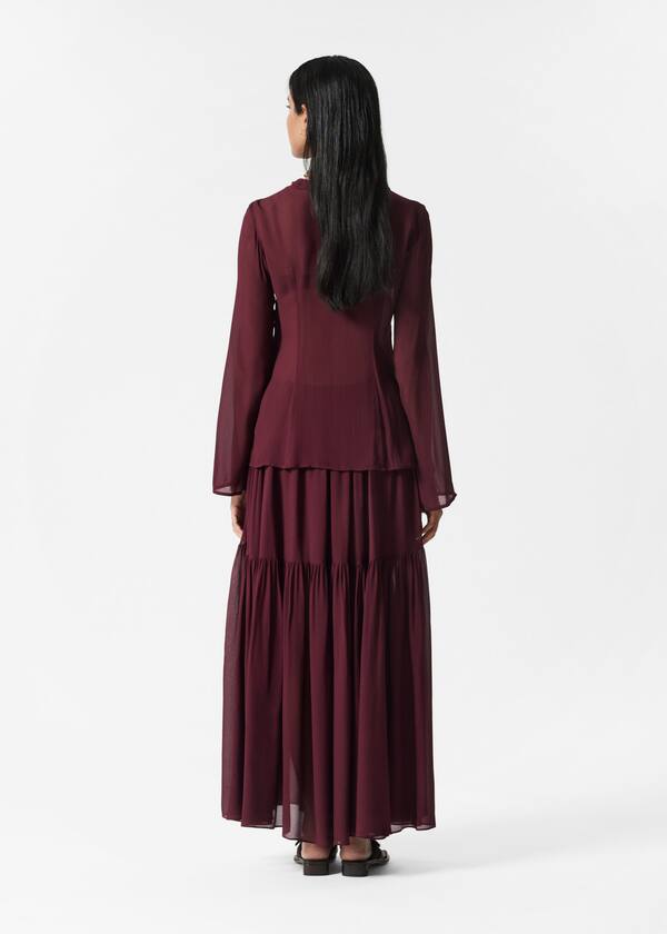 V-Neck Ruffle Blouse