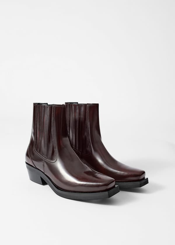 Leather Biker Chelsea Boots