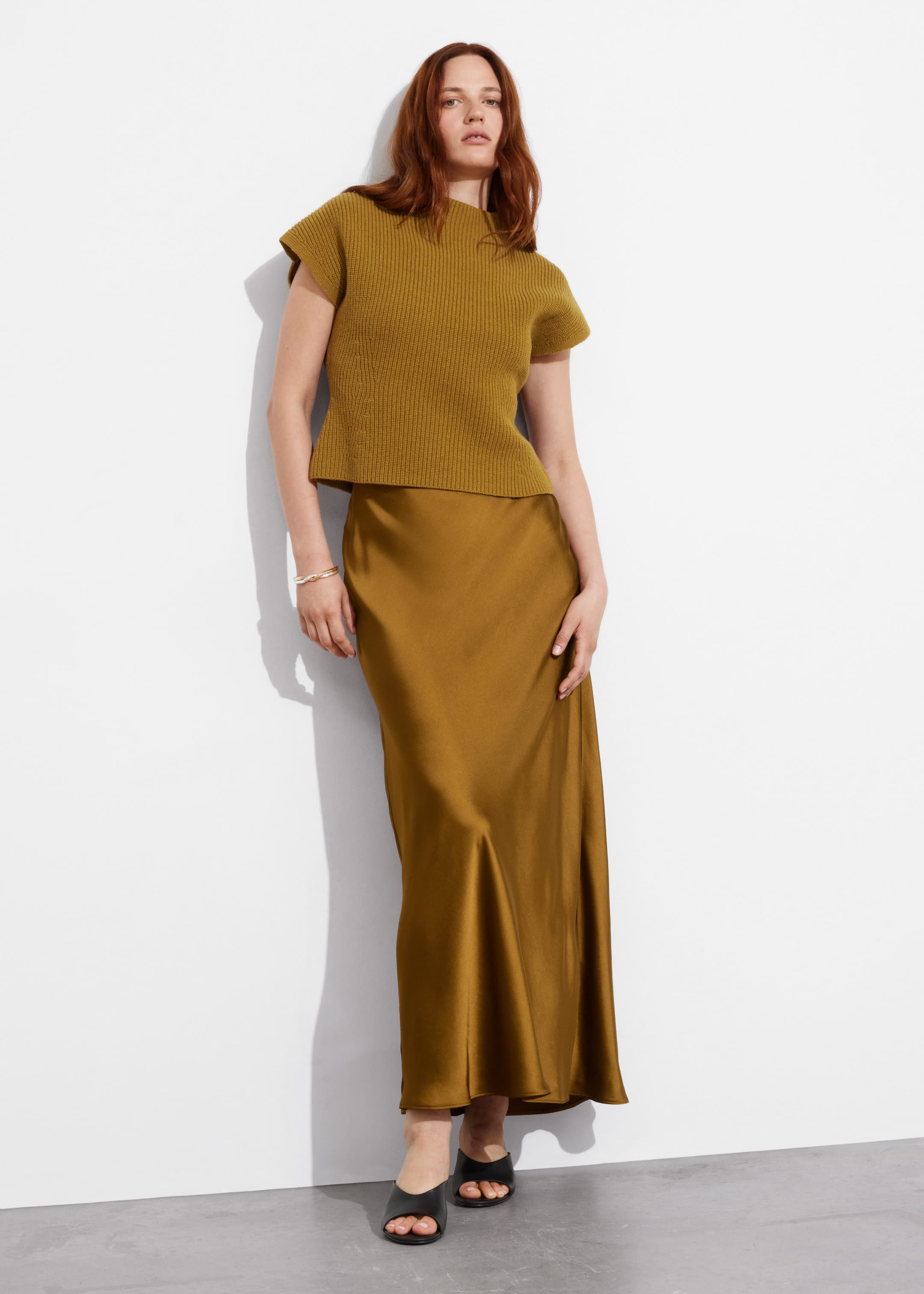 Image of Satin Maxi Skirt