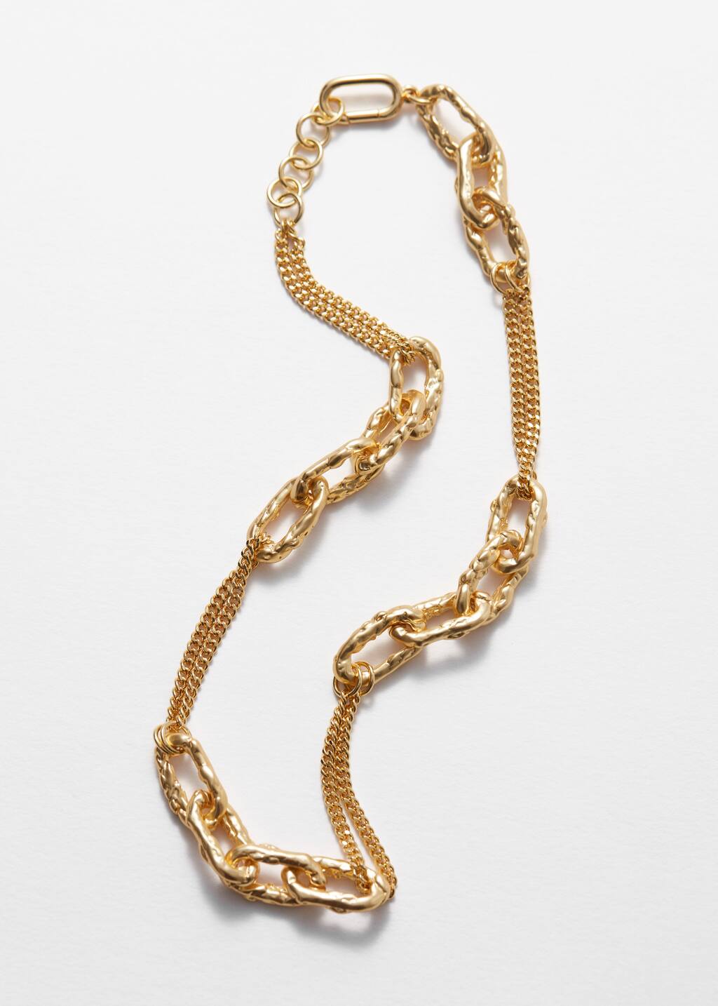 Chunky Sculpted-Link Necklace - Gold - Necklaces - & Other