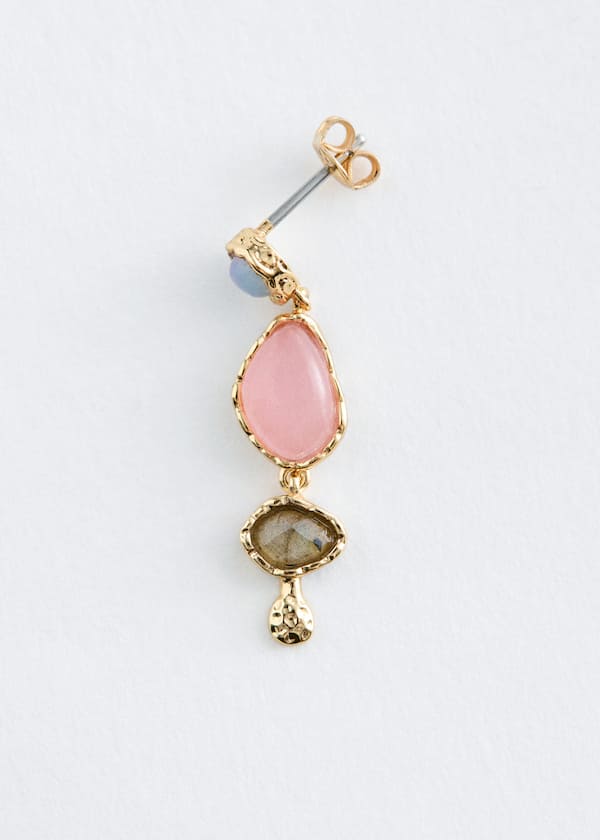 Multi-Coloured Stone Pendant Earrings