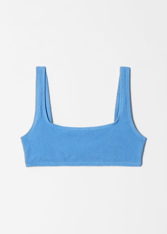 Textured Square-Neck Bikini Top