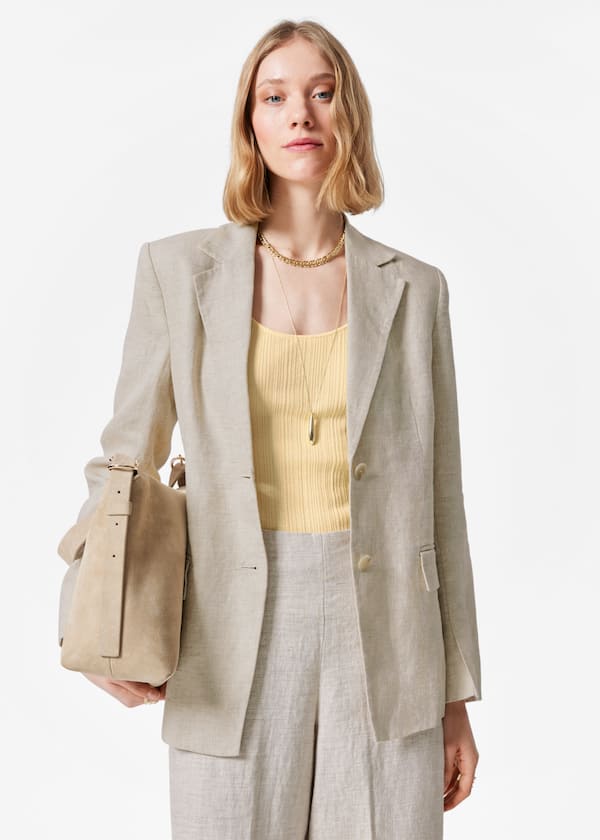 Fitted Linen Blazer