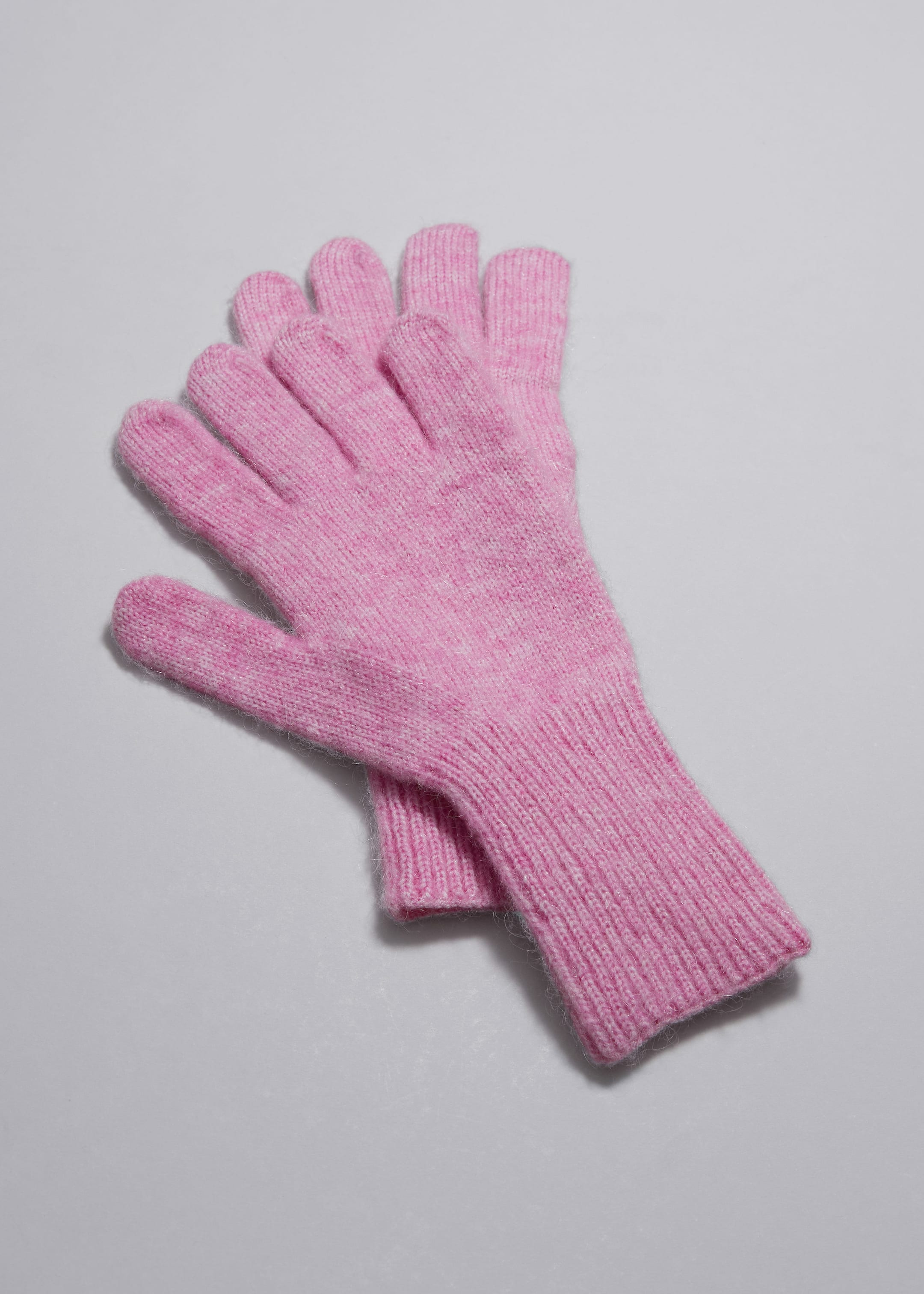 Handschuhe aus Mohair-Woll-Mischung - Rosa - Stillleben