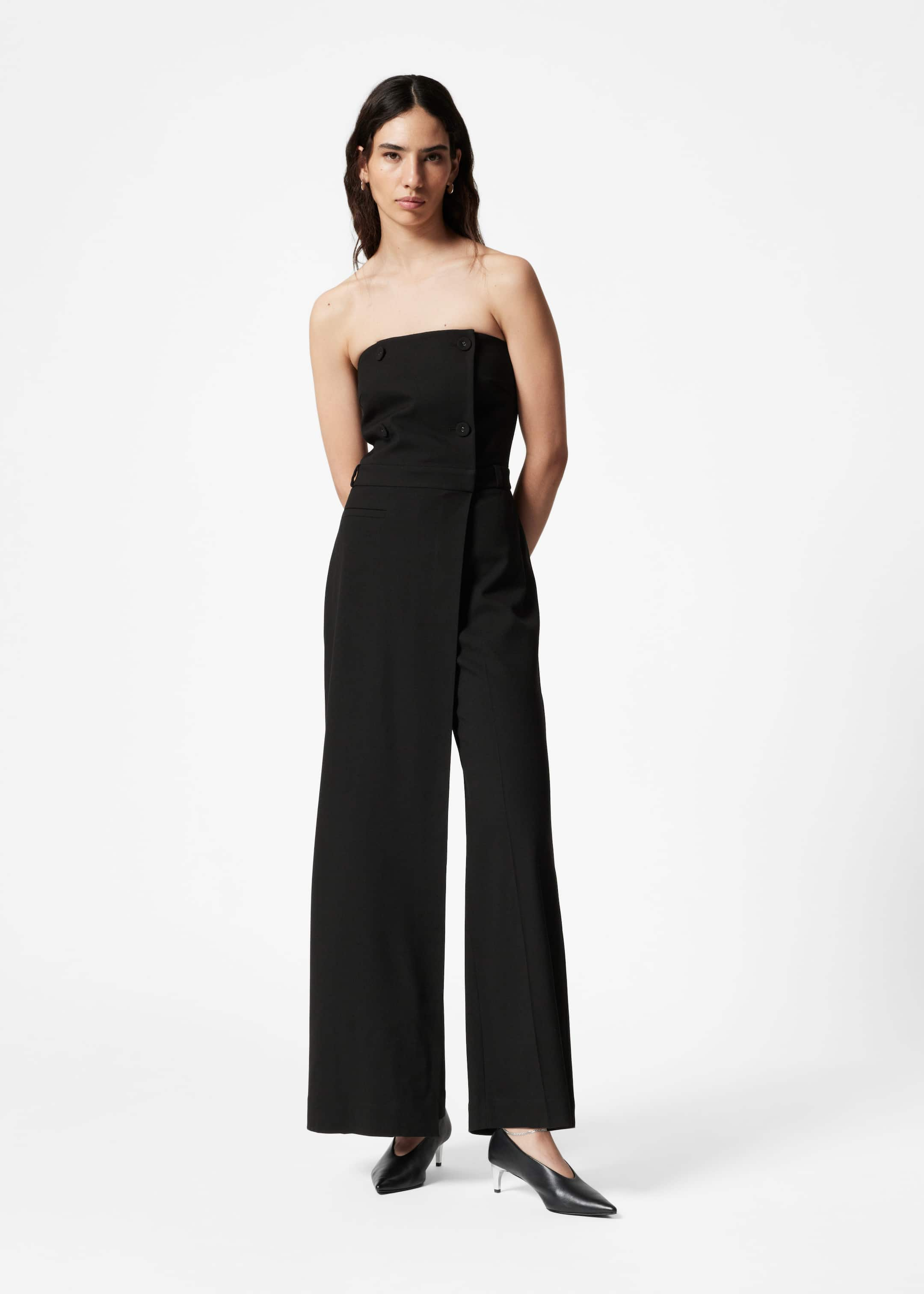 Image of Doppelreihiger Bustier-Jumpsuit