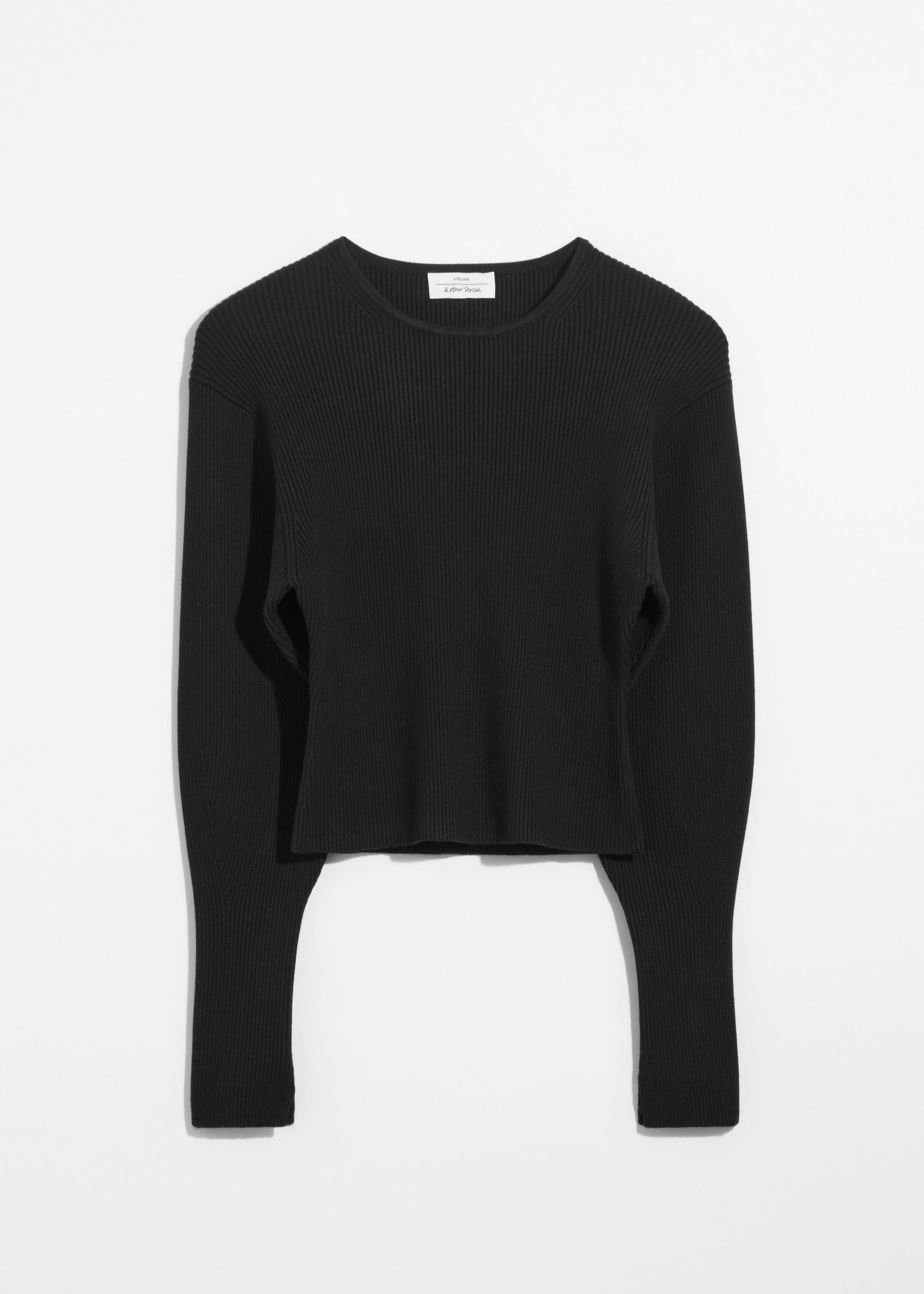 NUEbyas Back ribbon knit tops 黒