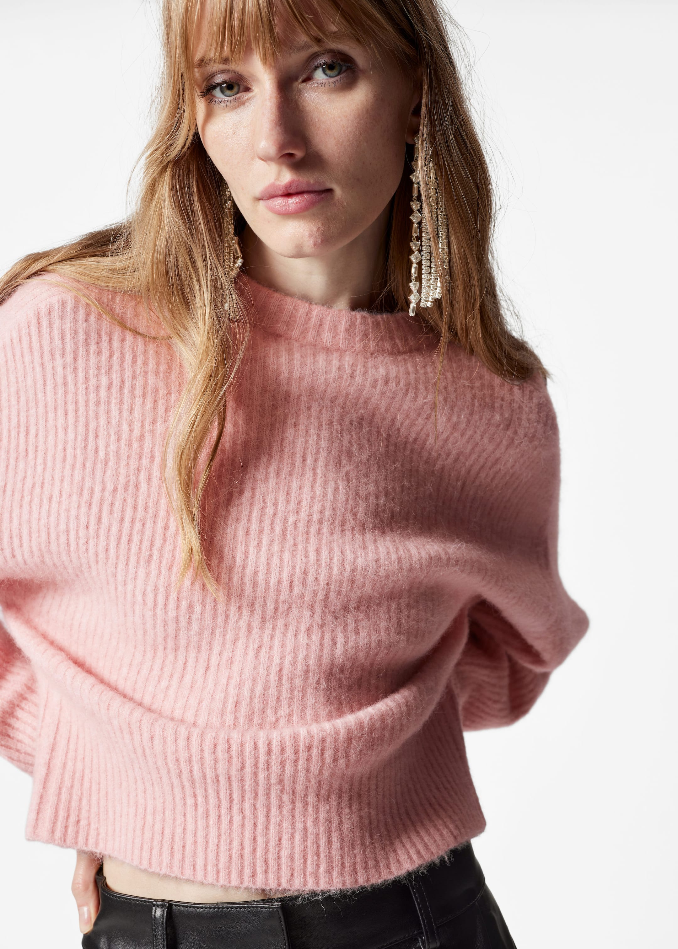 Ribbed-Knit Mock-Neck Jumper - Yellow - Lookbook