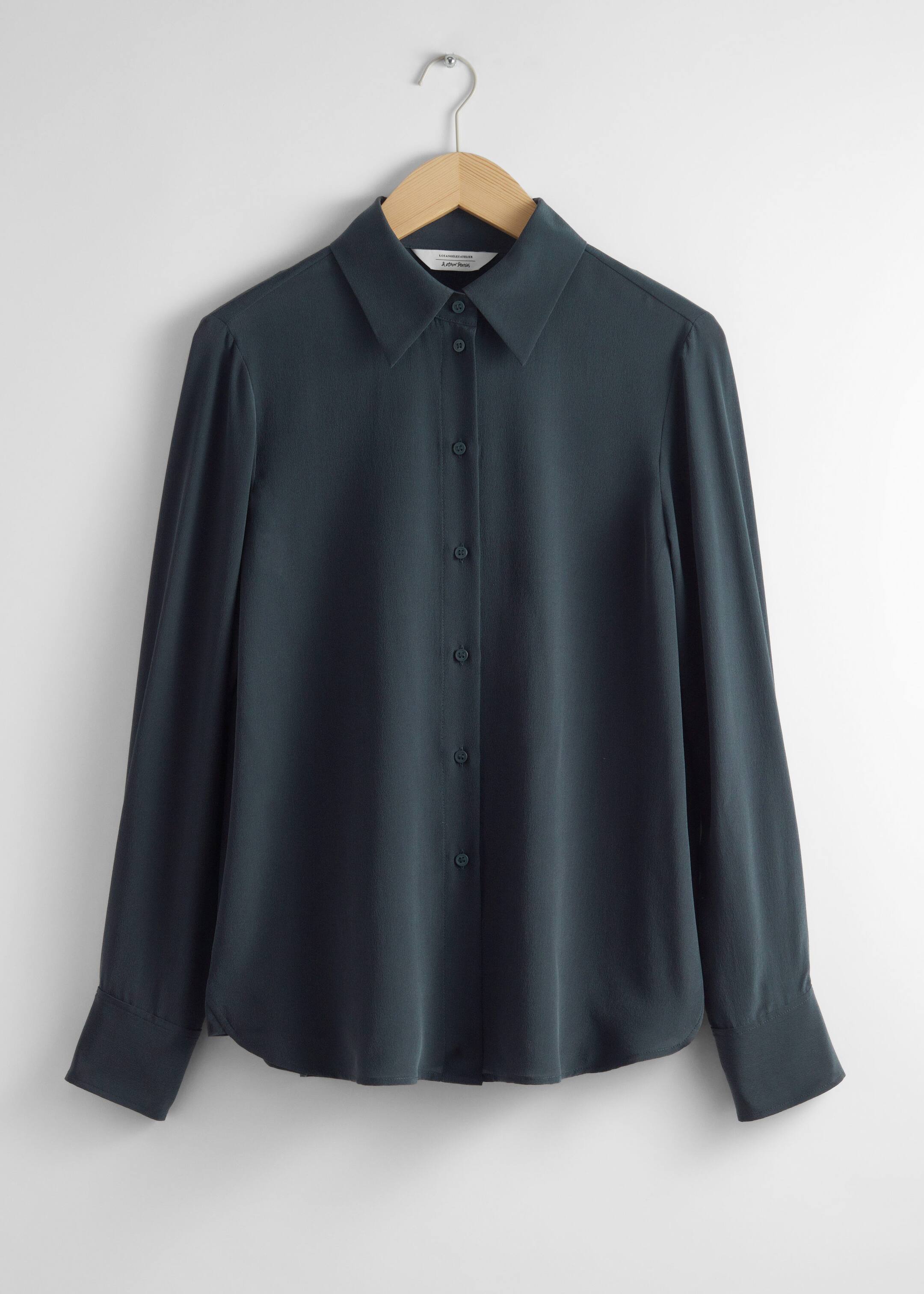 Mulberry Silk Shirt - Navy - Still Life