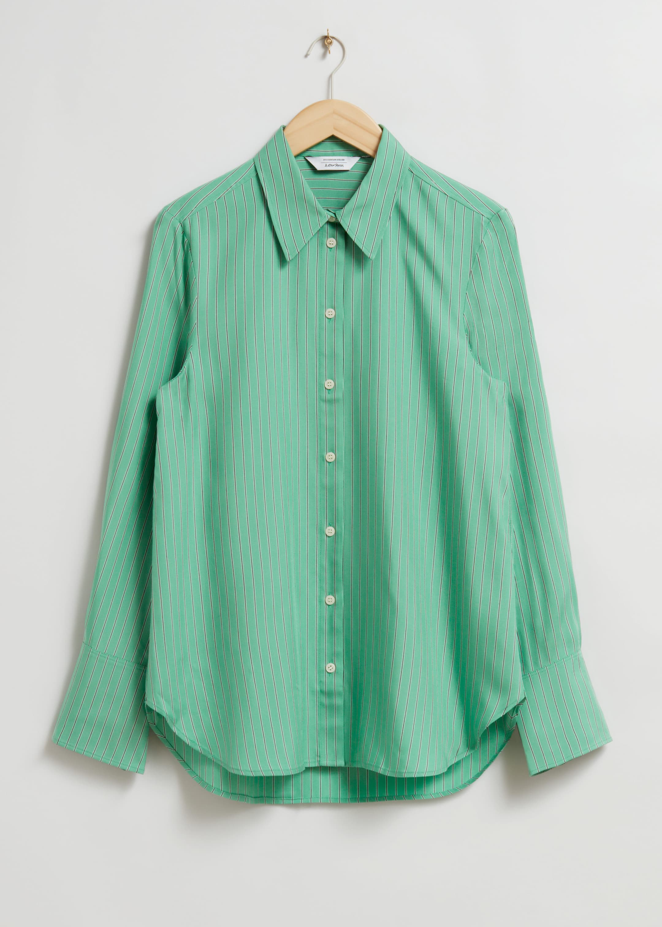 Regular-Fit Shirt - Green/Dark Blue Striped - Still Life