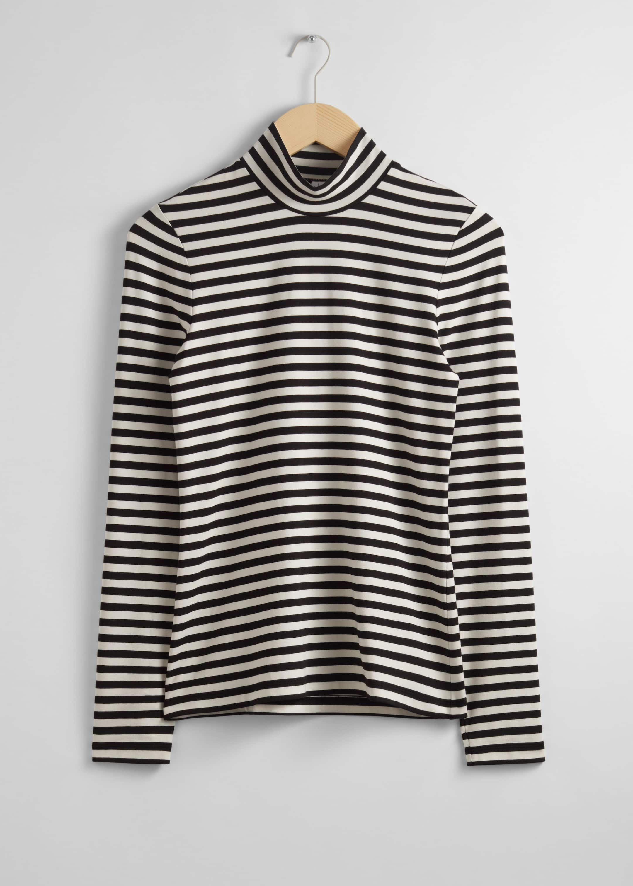 Turtleneck Top - Black/White Stripes - Still Life