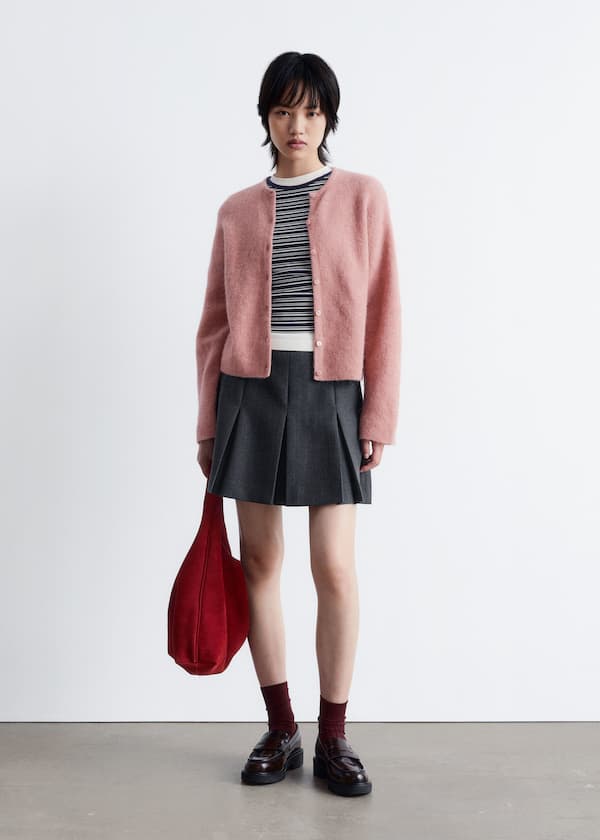 Alpaca-Blend Knitted Cardigan