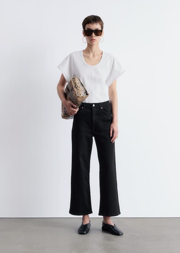 Cropped Wide-Leg Jeans