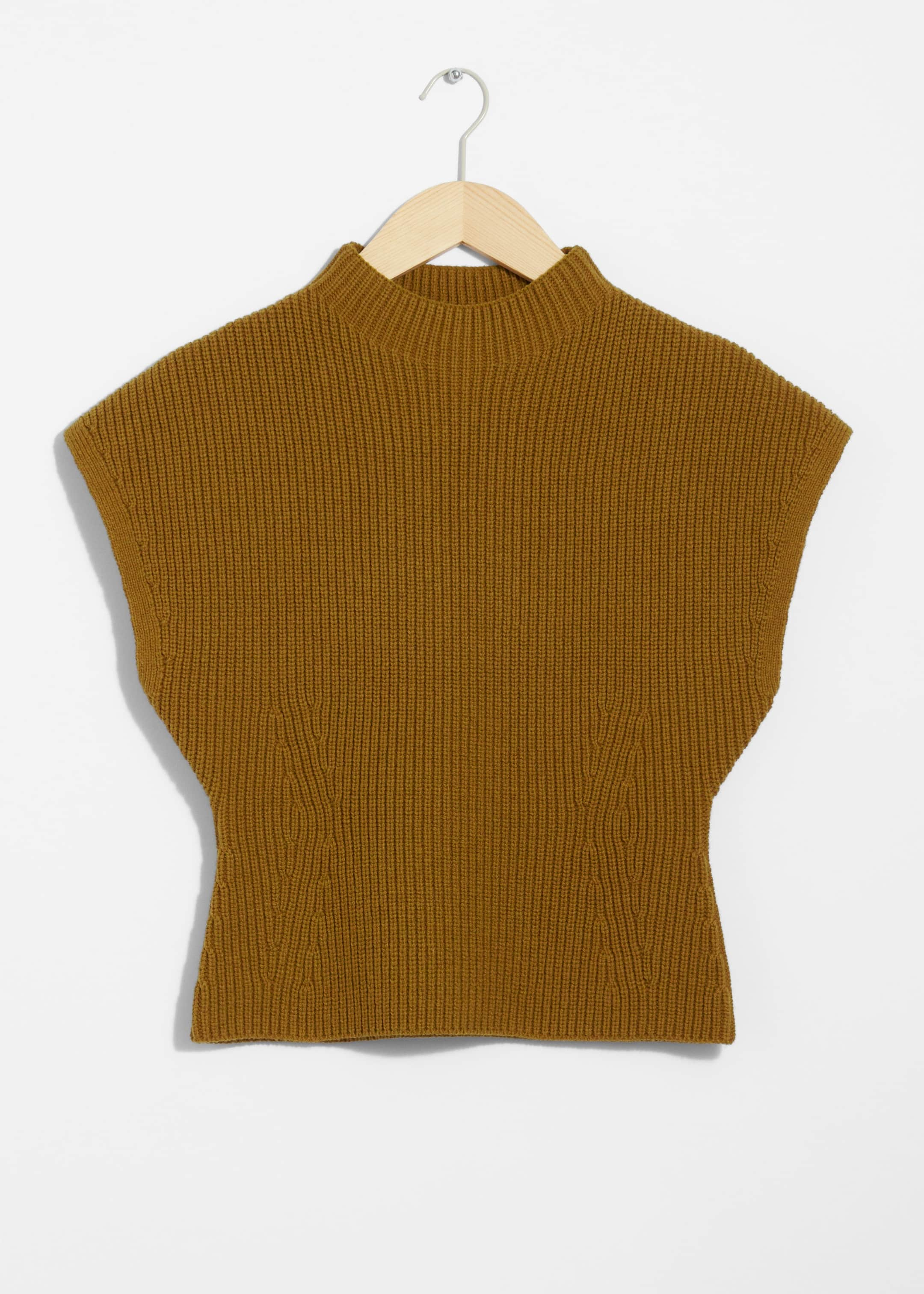 Rib-Knit Mock-Neck Vest