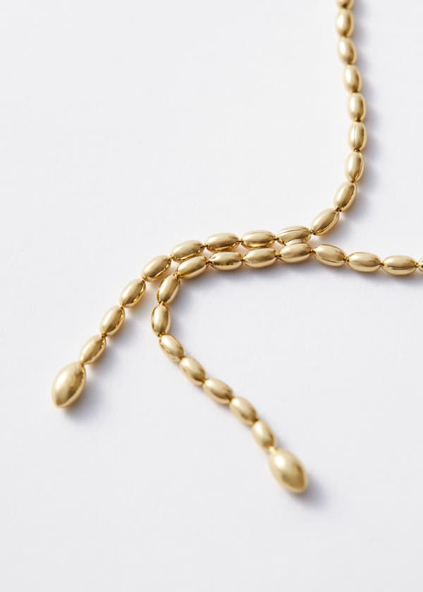 Pebble-Link Lariat Necklace