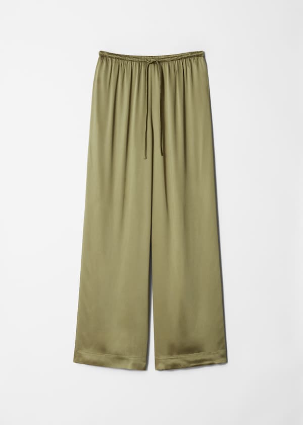 Drawstring Satin Trousers