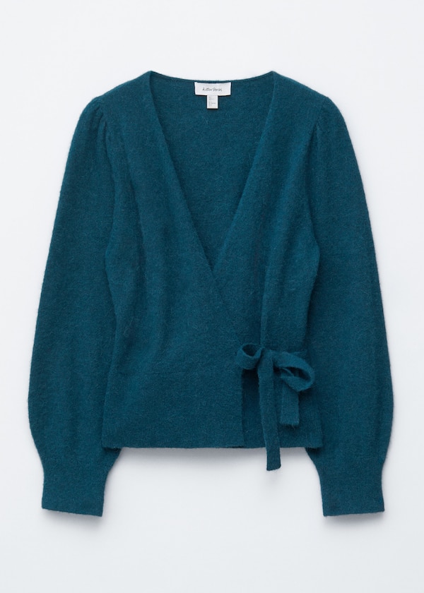 Mohair-Blend Wrap Cardigan