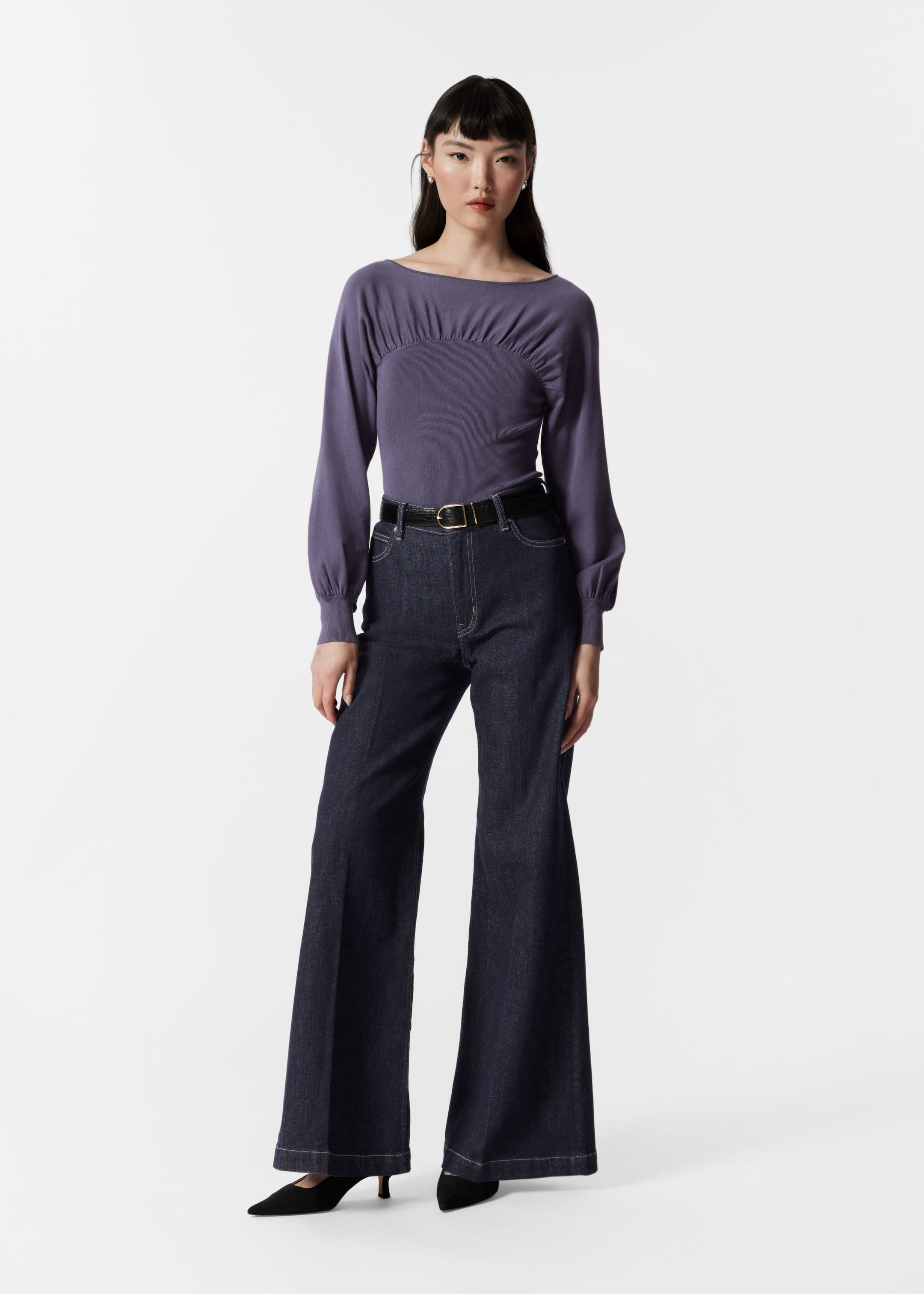 Pull froncé - Violet - Lookbook