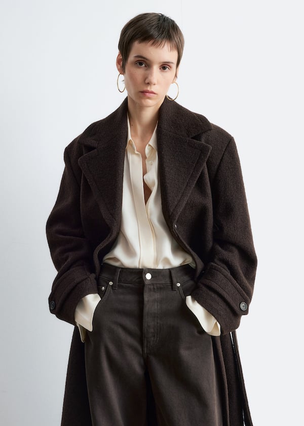 Tie-Belt Wool Coat