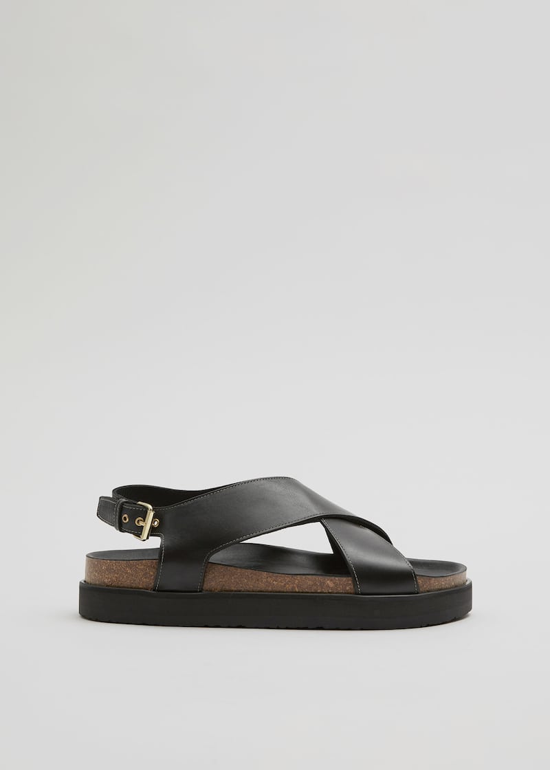 Criss Cross Leather Flats Sandals