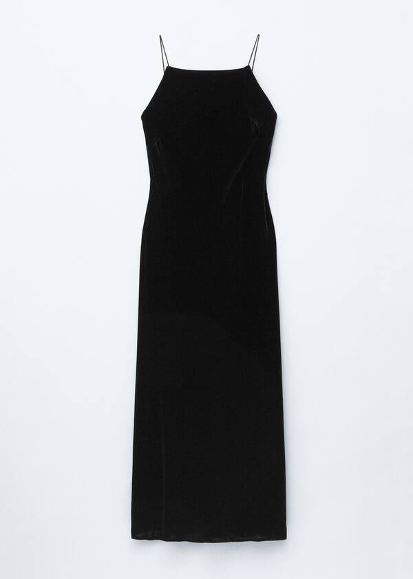 Strappy Velvet Midi Dress
