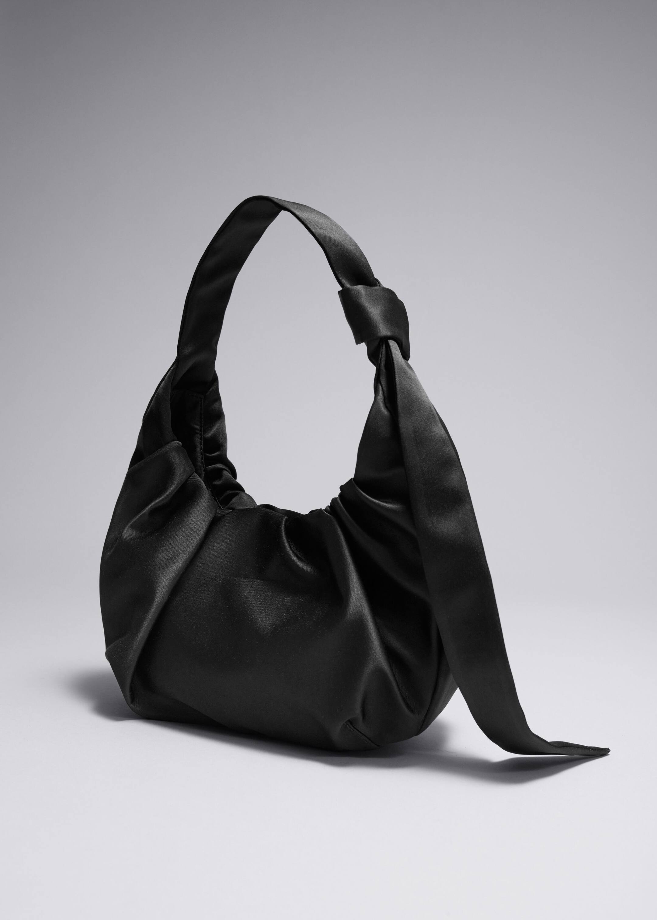 Satin Shoulder Bag - Black - Still Life