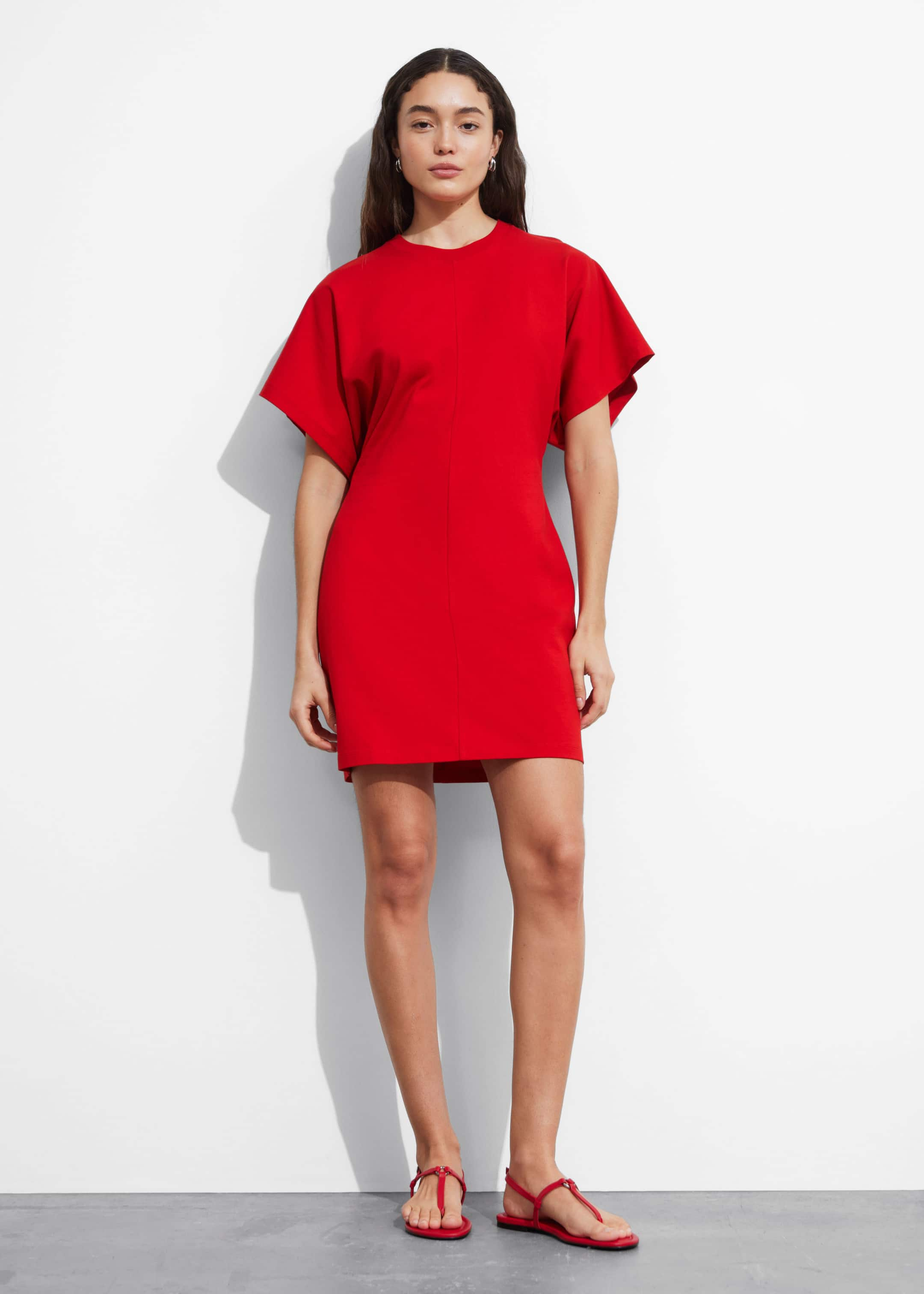 Jersey Mini Dress - Red - Lookbook