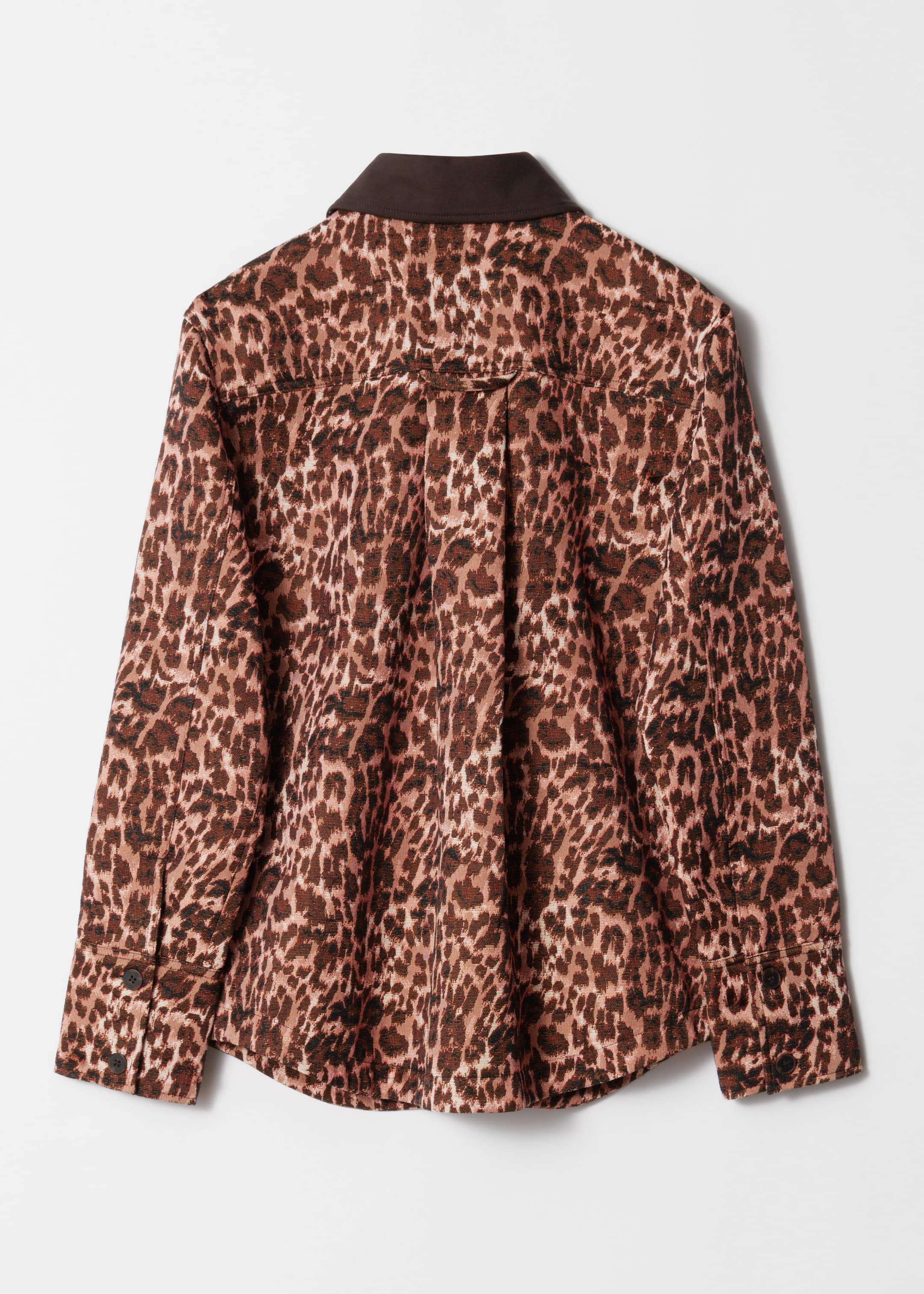 Contrast Collar Jacquard Jacket - Leo print - Still Life