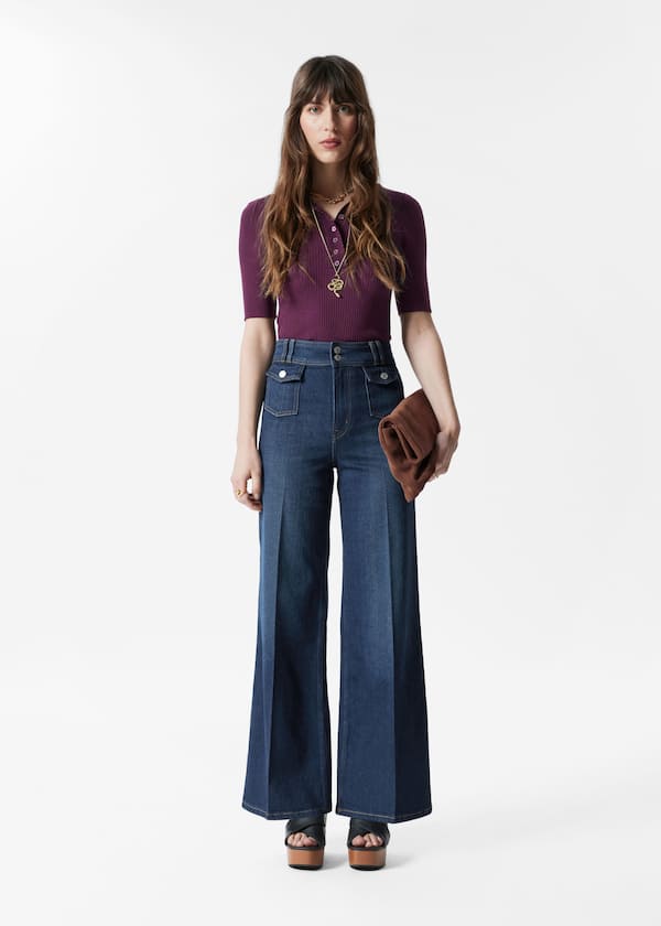 Press-Crease Flared Jeans