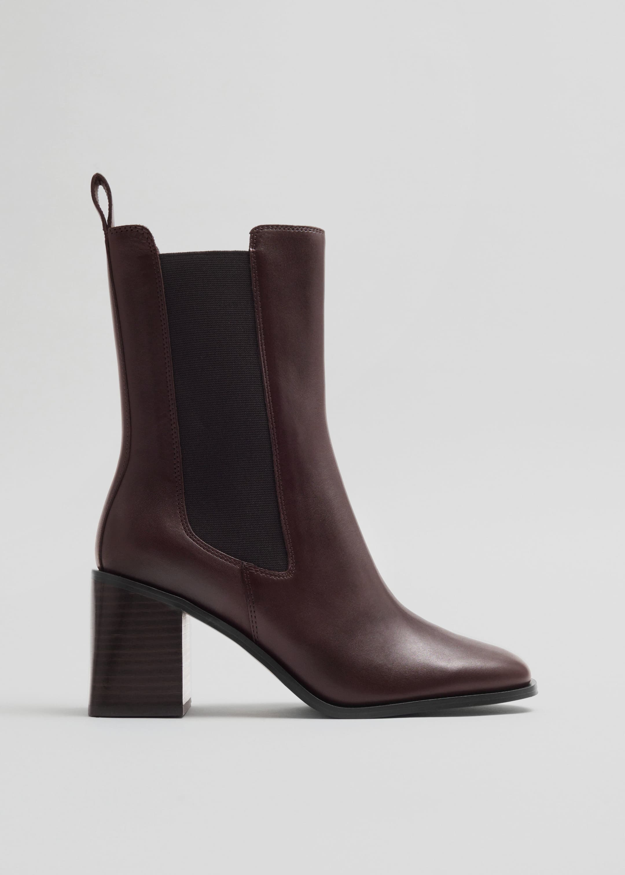 Bottines Chelsea a talons en cuir Marron Other Stories FR