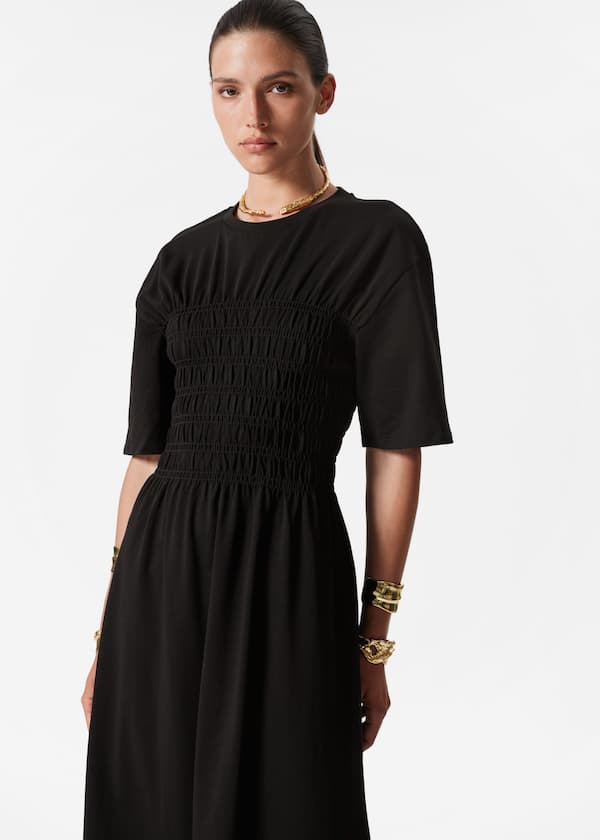 Smocked Midi Dress