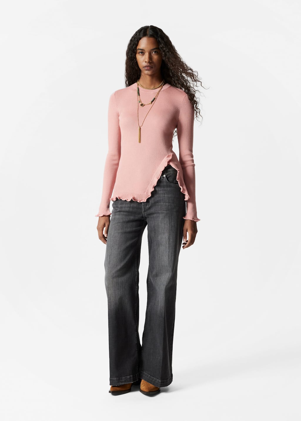 トップス theredthread S slit fit tops petal THEREDTHREAD / ザレッドスレッド】S slit fit tops petal