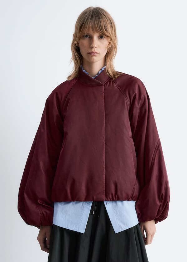 Voluminous-Sleeve Bomber Jacket