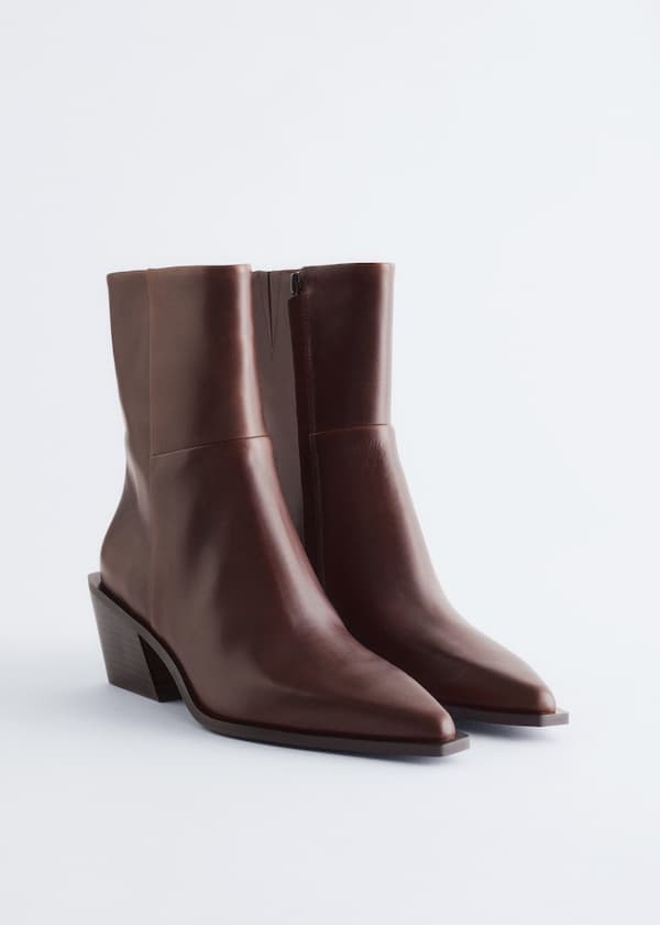 Sleek Leather Cowboy Boots