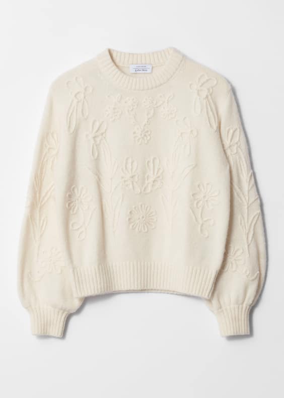 Floral-Appliqué Knit Jumper