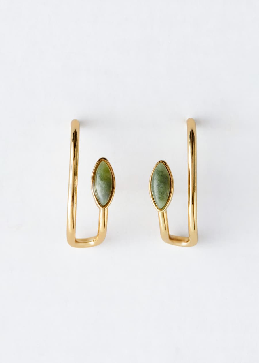 Ear-Cuff-Detail Stud Earrings