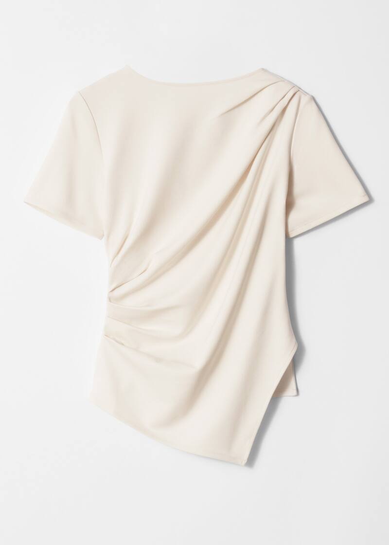 Black Asymmetric Draped T-shirt 19112 main image 0