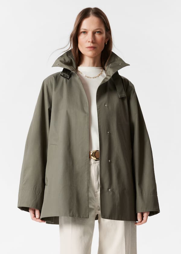 A-line Funnel-Neck Jacket