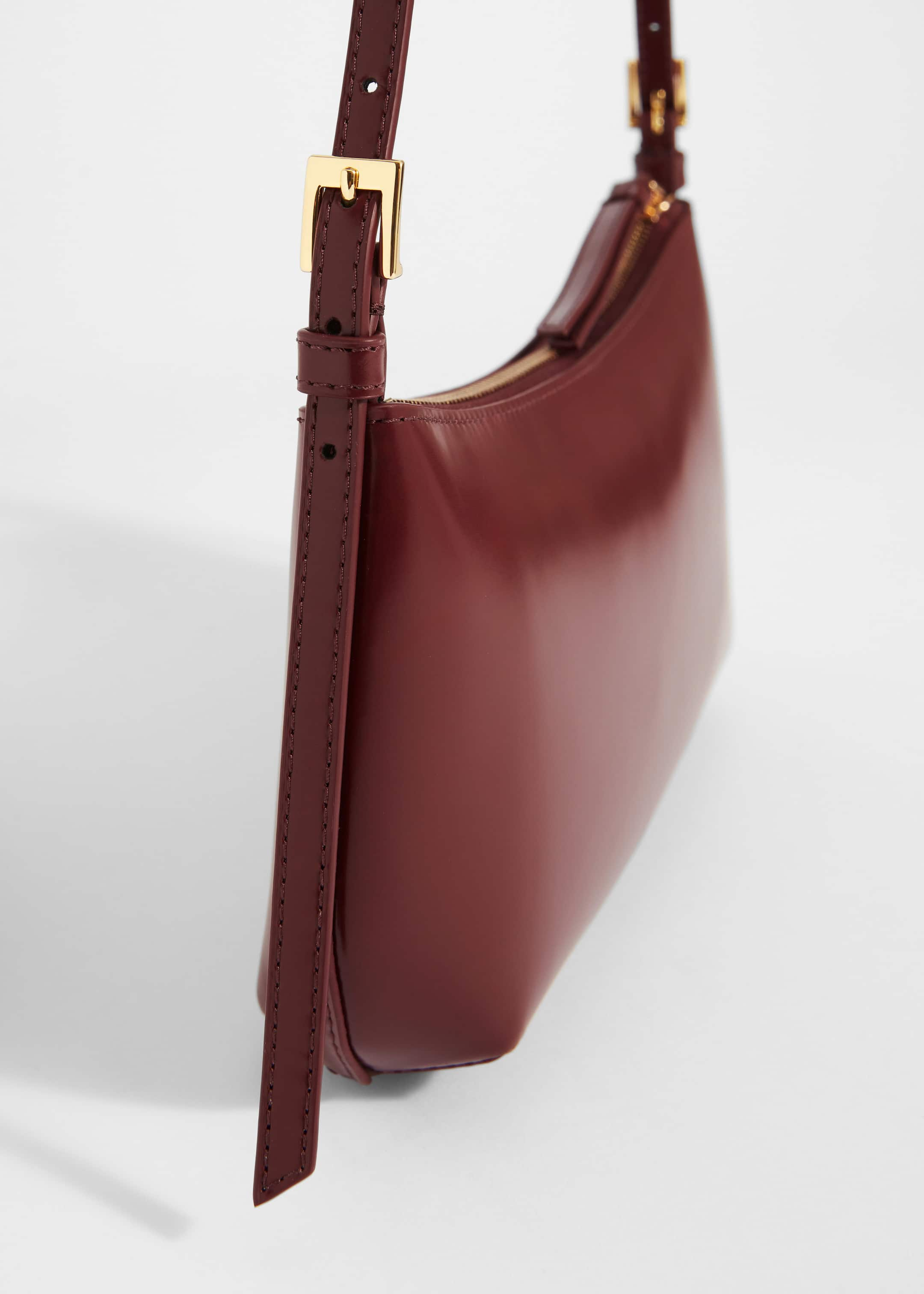 Glossed-Leather Shoulder Bag - Cream - Still Life