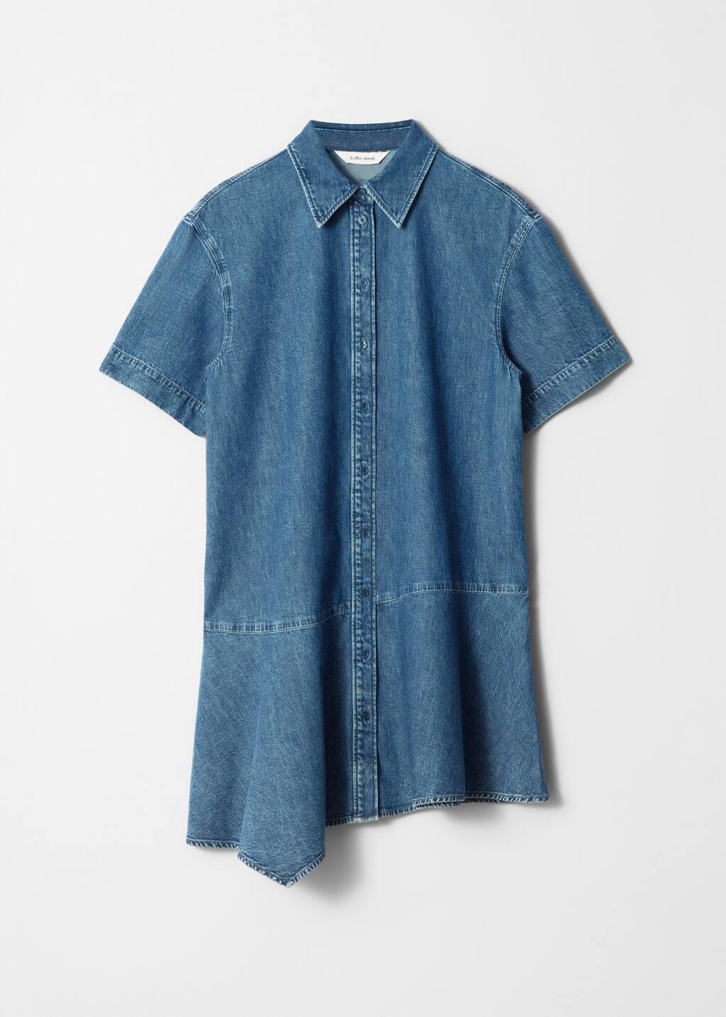 Asymmetrical elastic backless denim dress