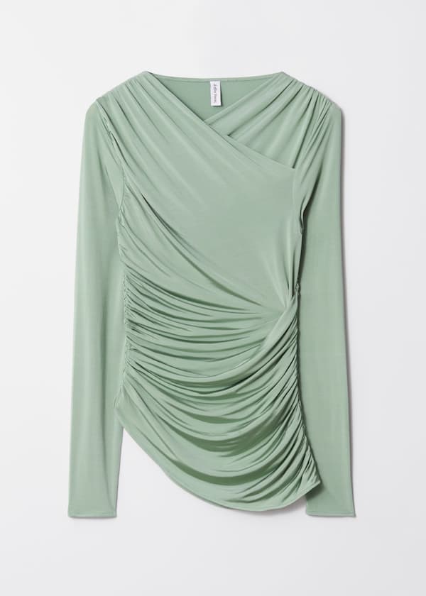 Ruched Wrap Top