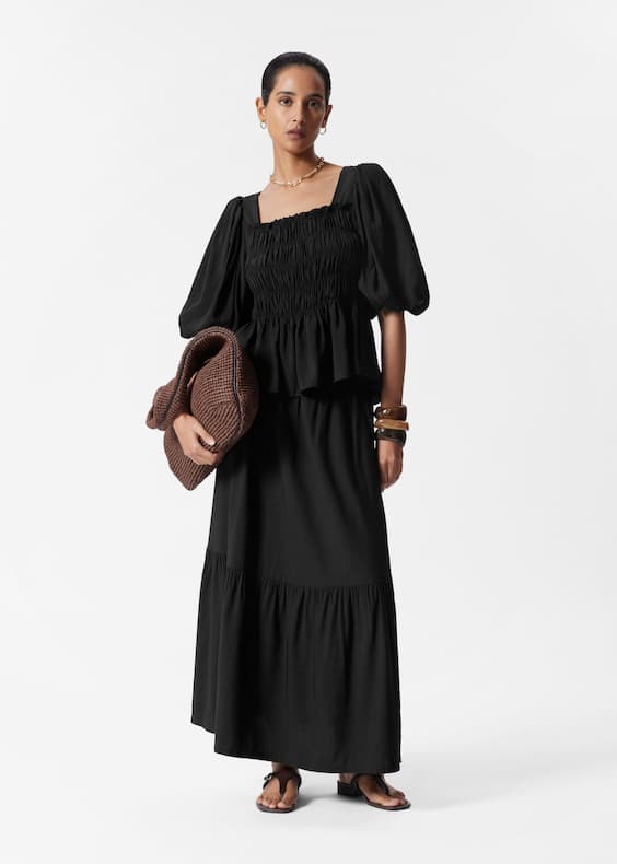 Tiered Midi Skirt