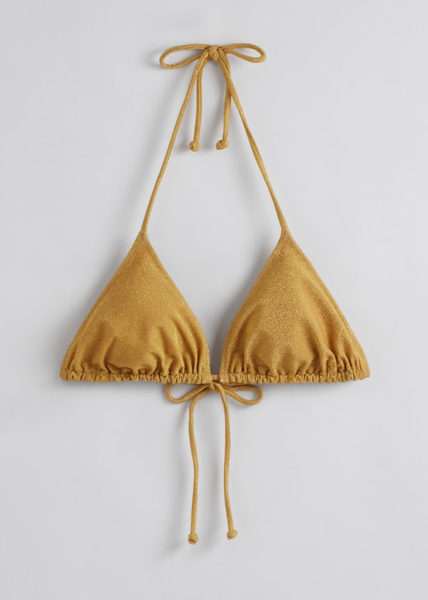 Glitter Triangle Bikini Top