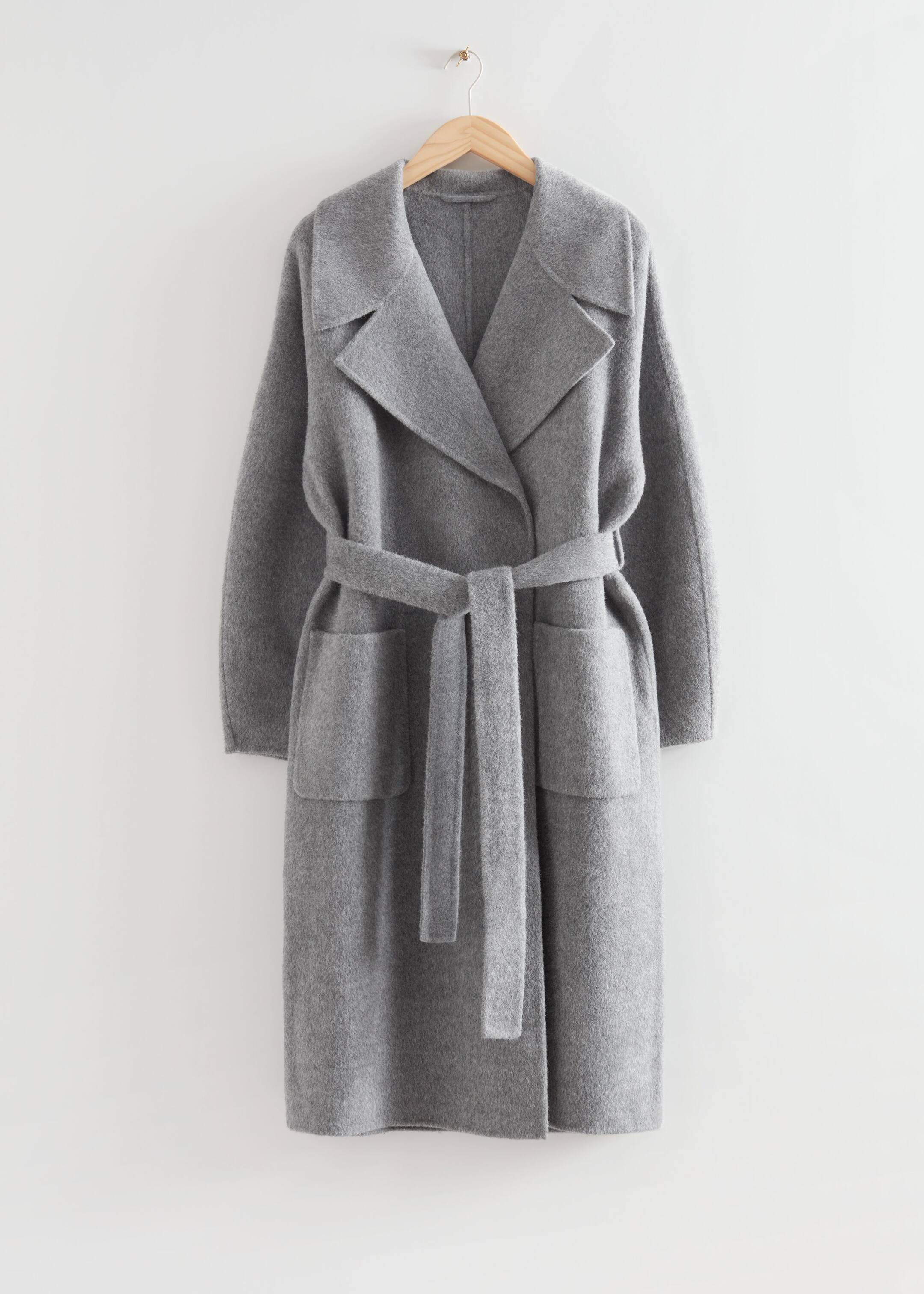 Oversized Belted Coat Grey Coats Other Stories NL