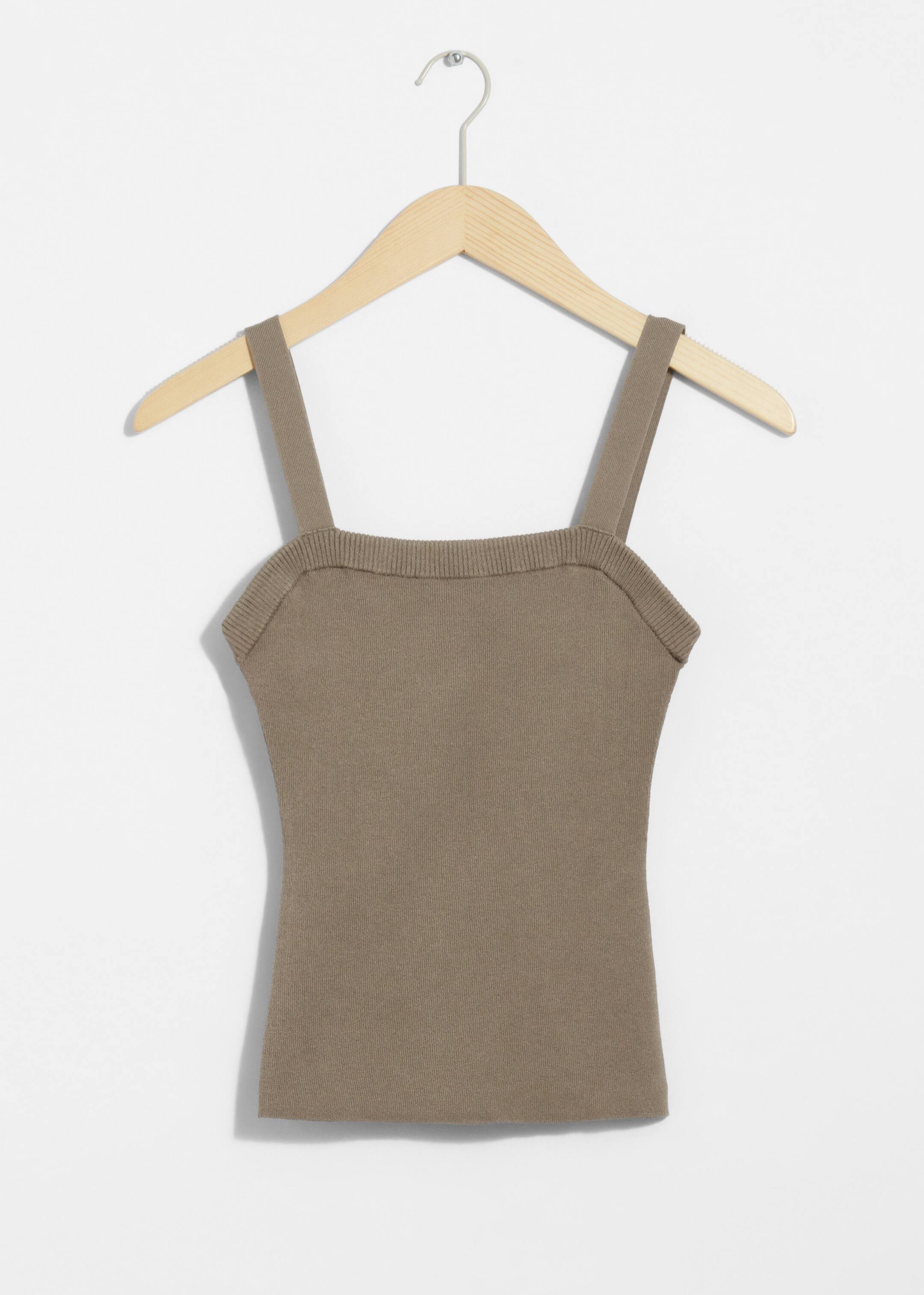 Square-Neck Knit Top - Mole - Still Life