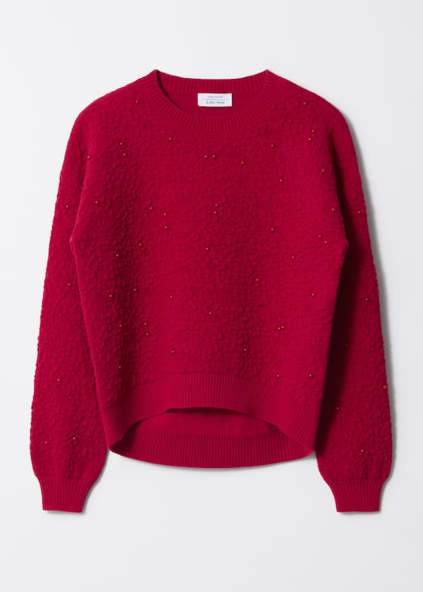 Textured-Jacquard Knit Jumper