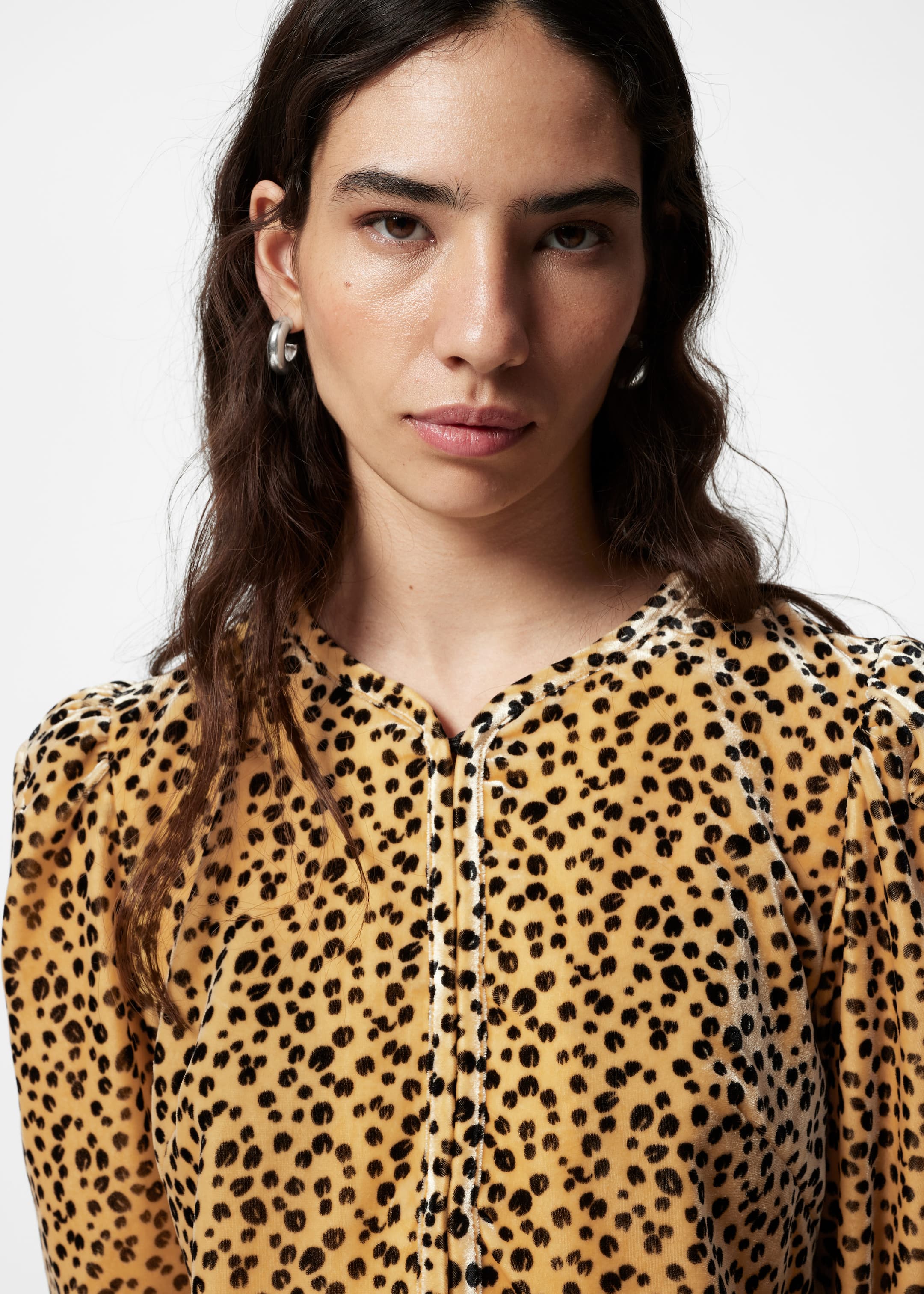 Blouse courte en velours - Imprimé animal - Lookbook