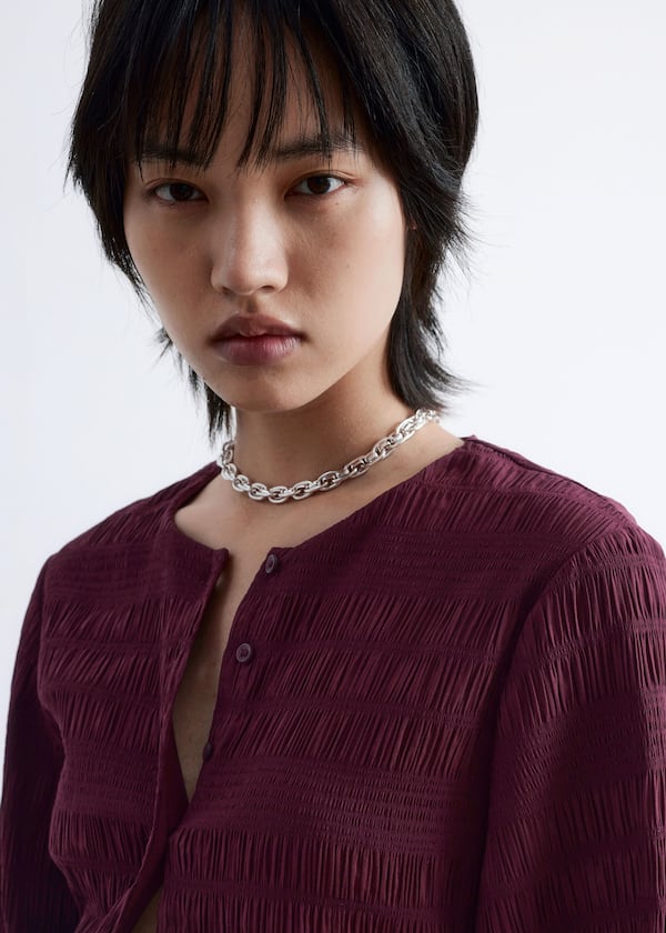 Smocked Balloon-Sleeve Top