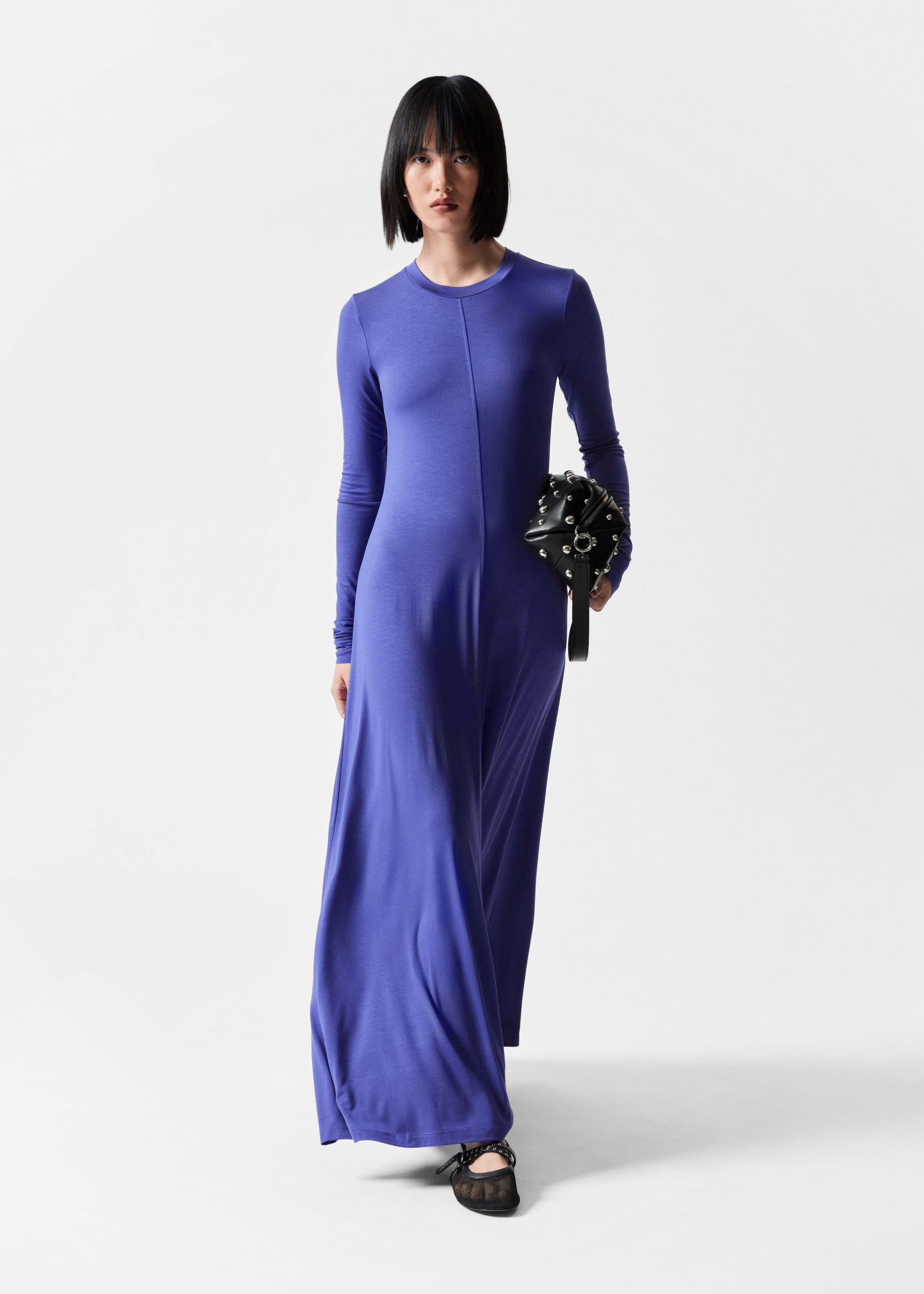 Sheer Maxi Dress - Blue - Lookbook