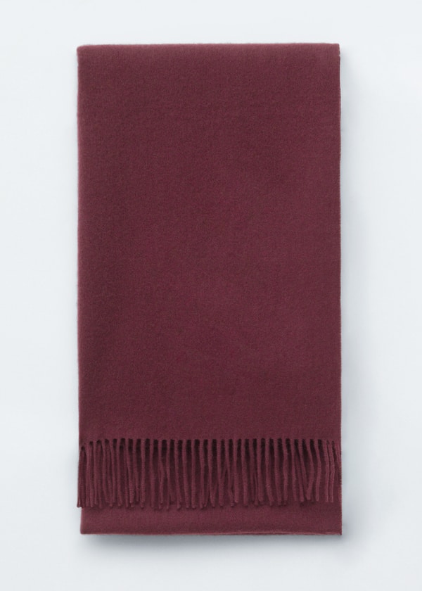 Fringed Wool Blanket Scarf
