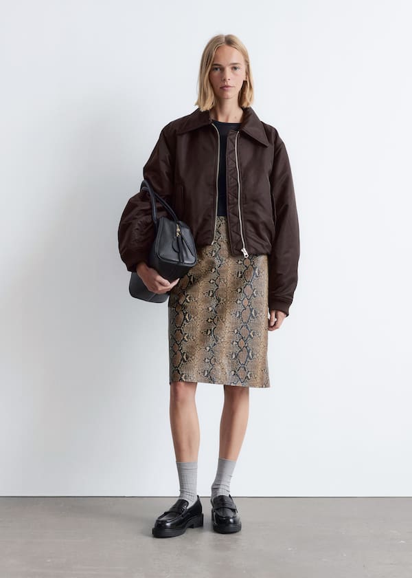 Cropped Bomber Jacket